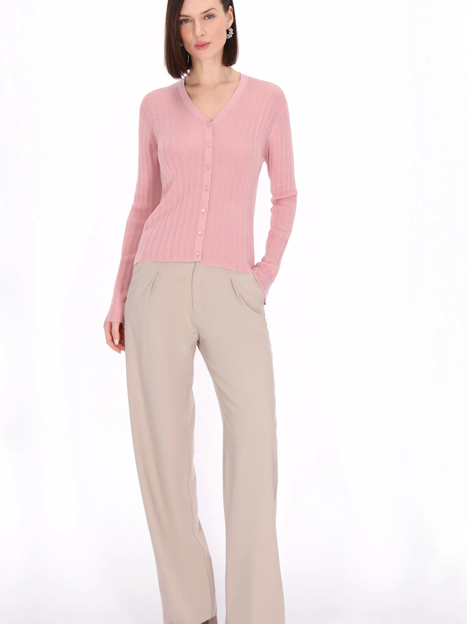 Usha Damen Strickjacke in rosa