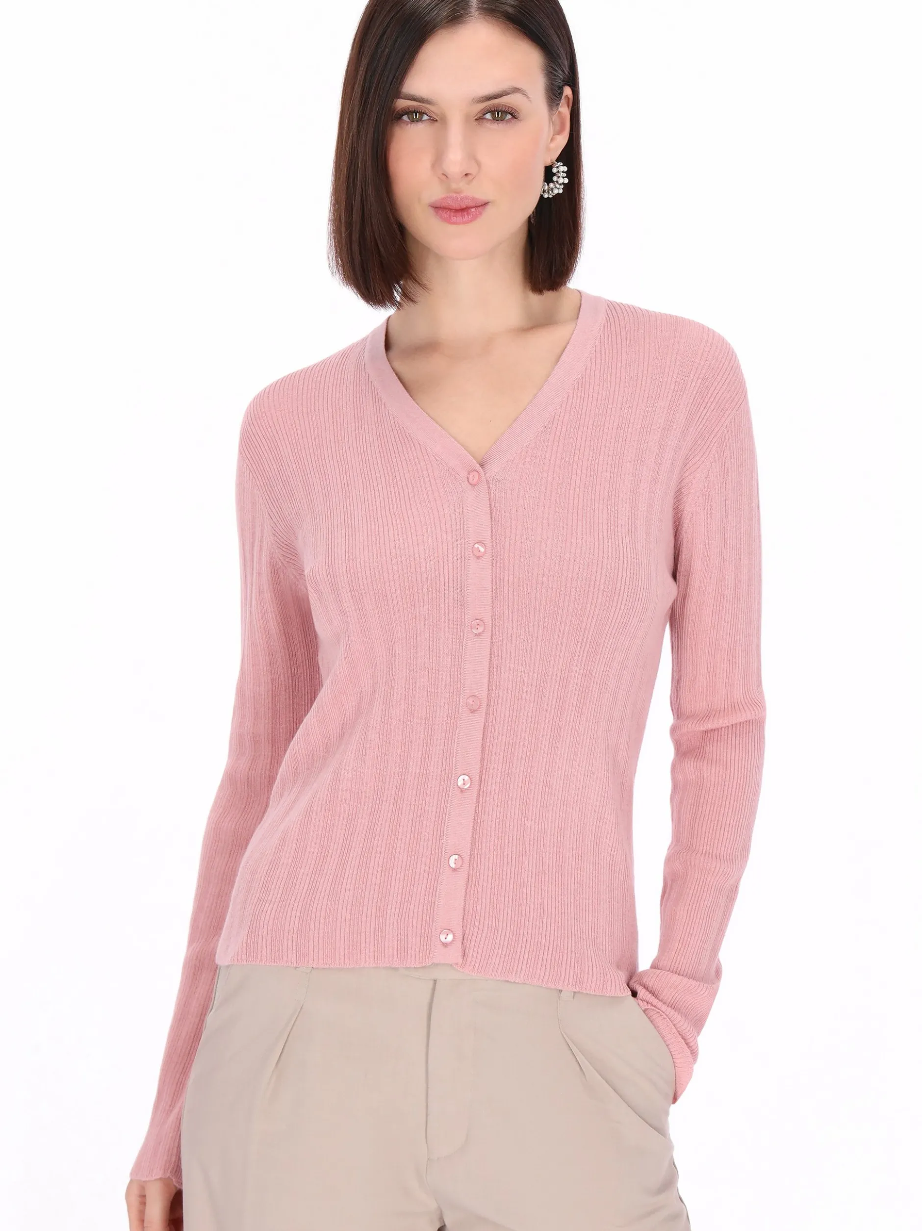 Usha Damen Strickjacke in rosa