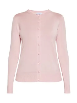 Usha Damen Strickjacke in rosa - Ausschnitt: Rundhals