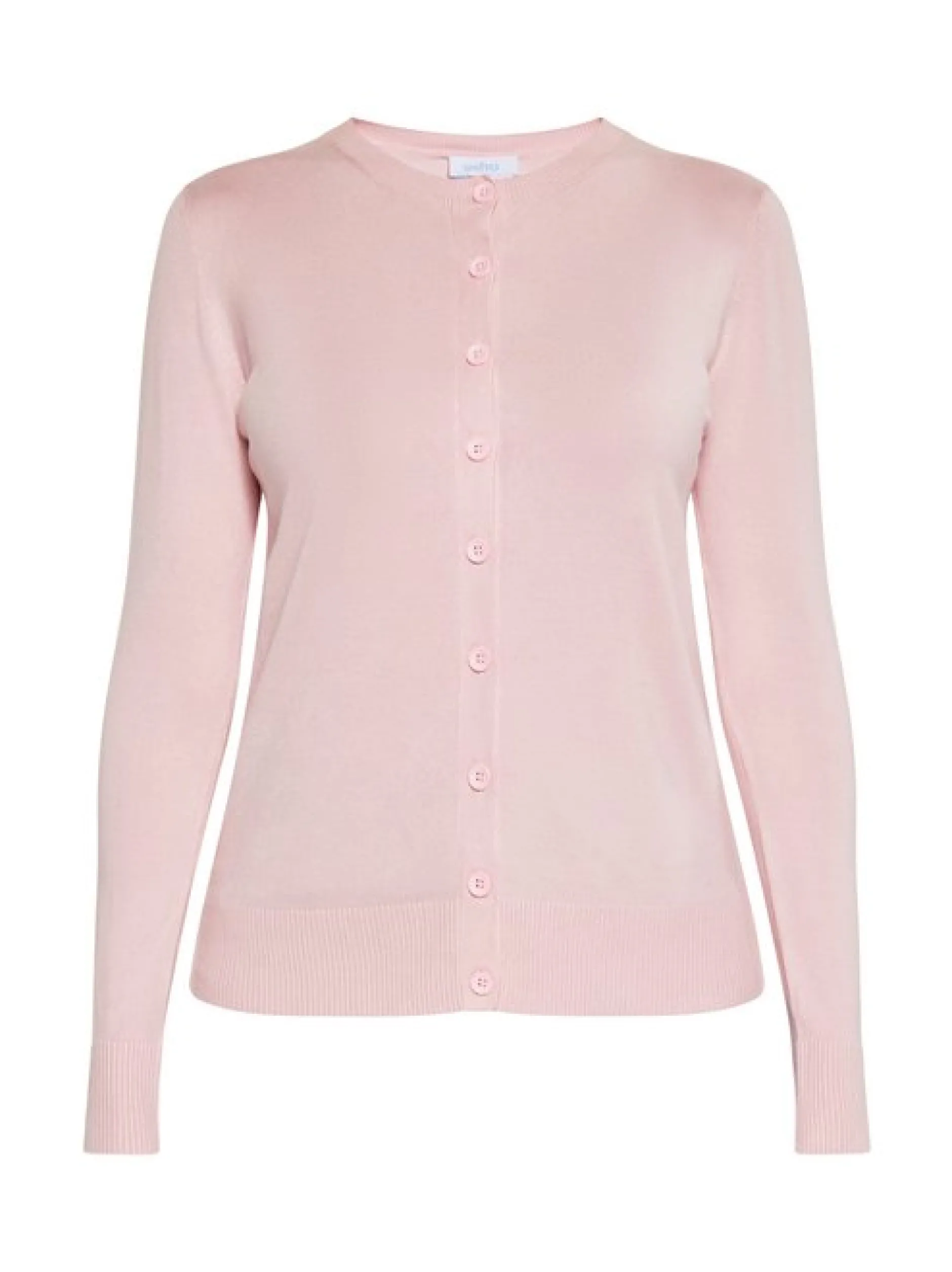 Usha Damen Strickjacke in rosa - Ausschnitt: Rundhals
