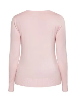 Usha Damen Strickjacke in rosa - Ausschnitt: Rundhals