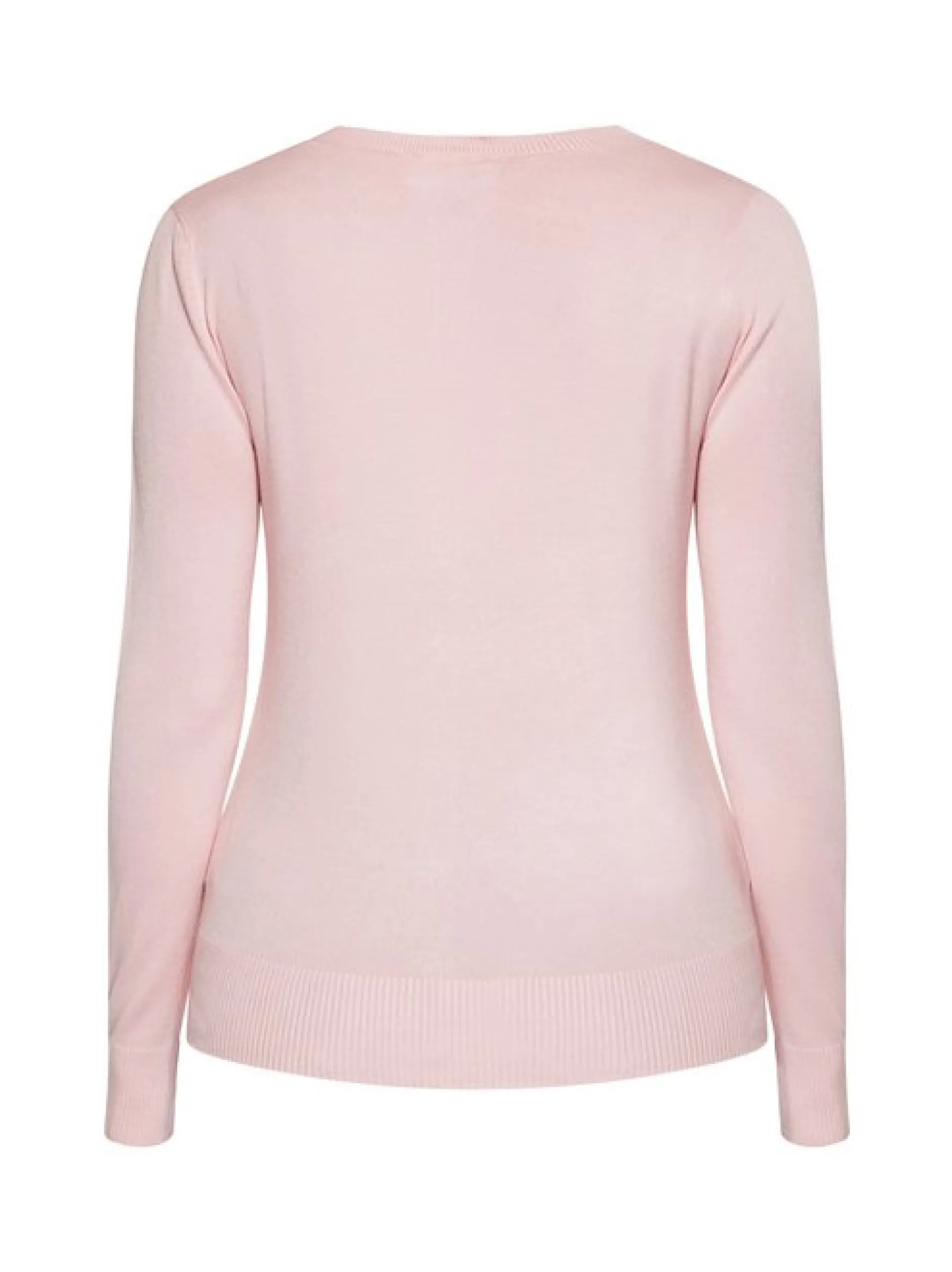 Usha Damen Strickjacke in rosa - Ausschnitt: Rundhals