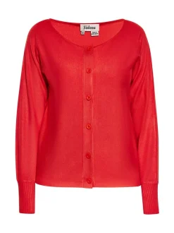 Usha Damen Strickjacke in rot