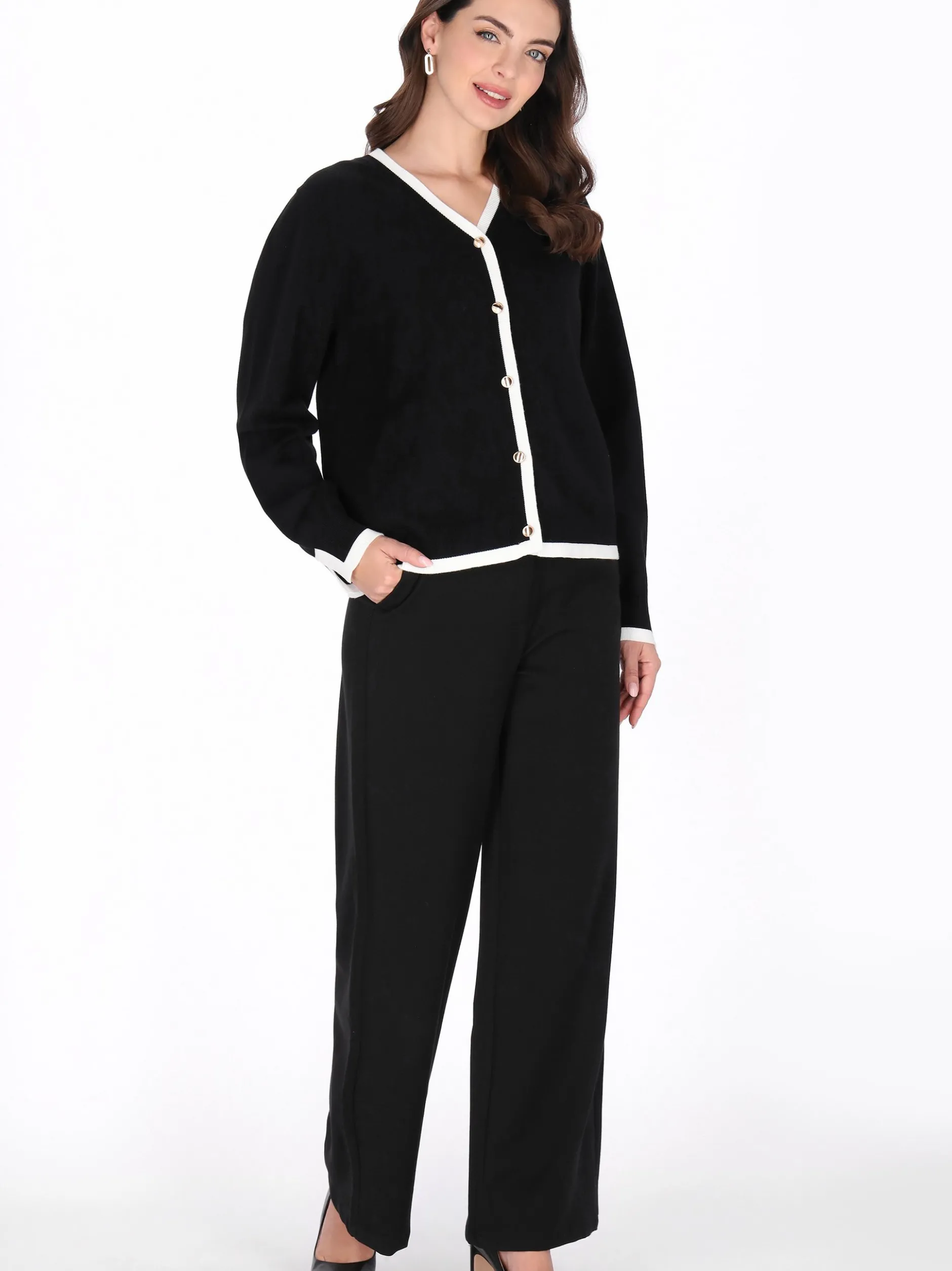 Usha Damen Strickjacke in schwarz