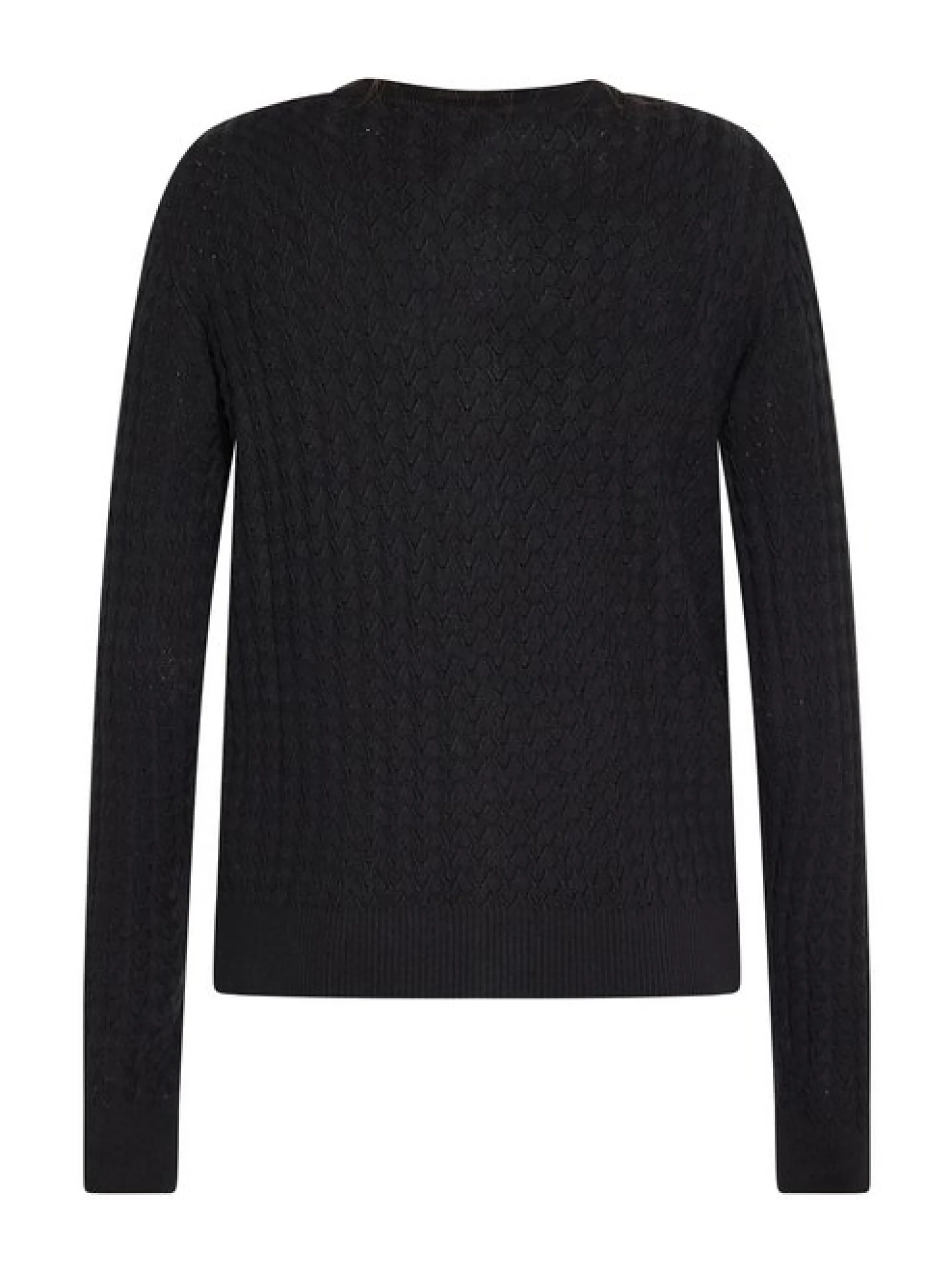Usha Damen Strickjacke in schwarz - Ausschnitt: Rundhals