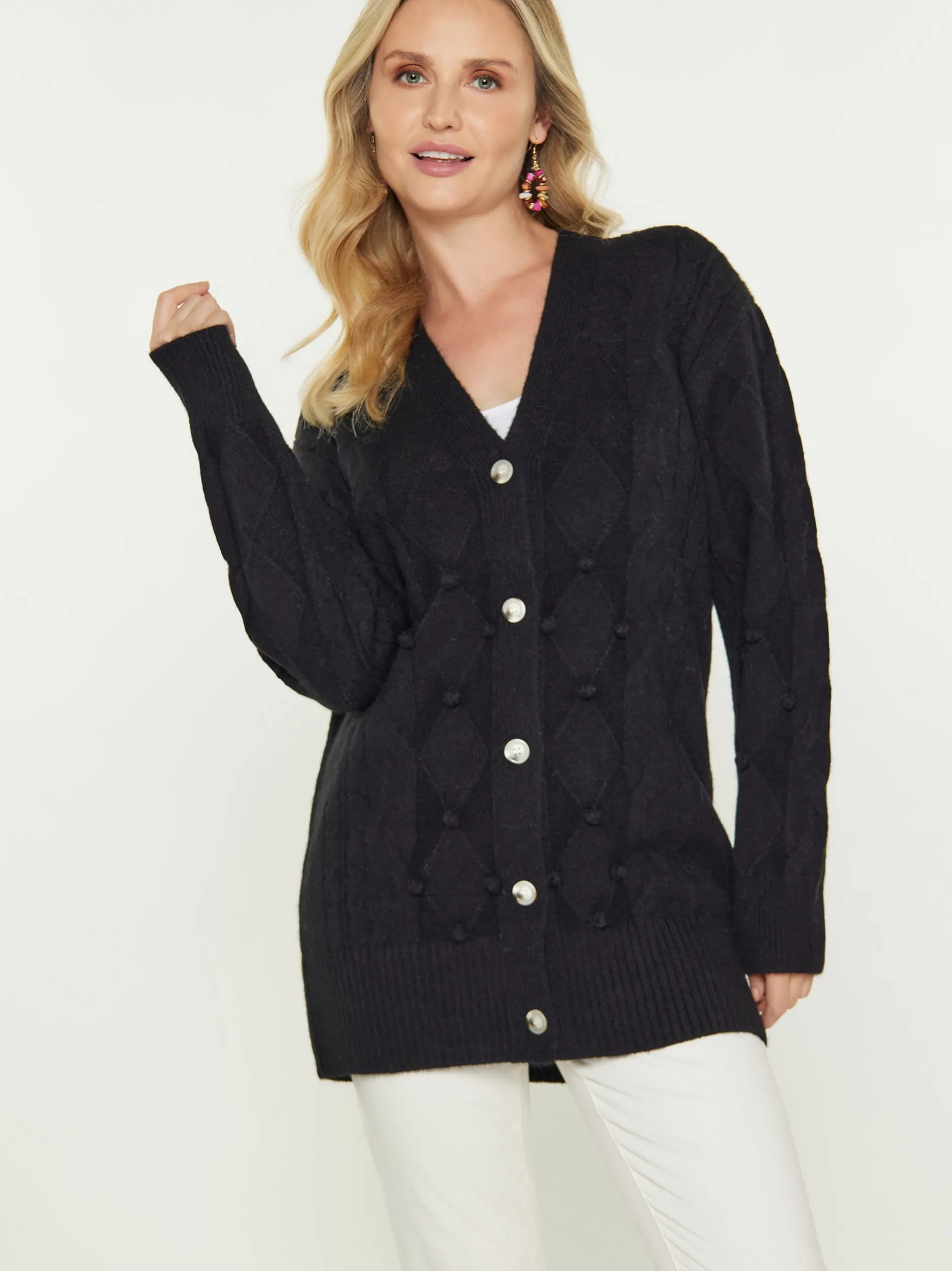 Usha Damen Strickjacke in schwarz