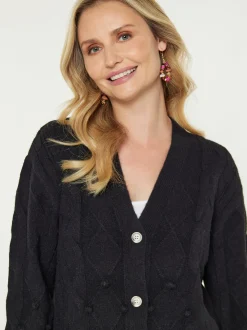 Usha Damen Strickjacke in schwarz