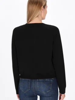Usha Damen Strickjacke in schwarz - Ausschnitt: Rundhals