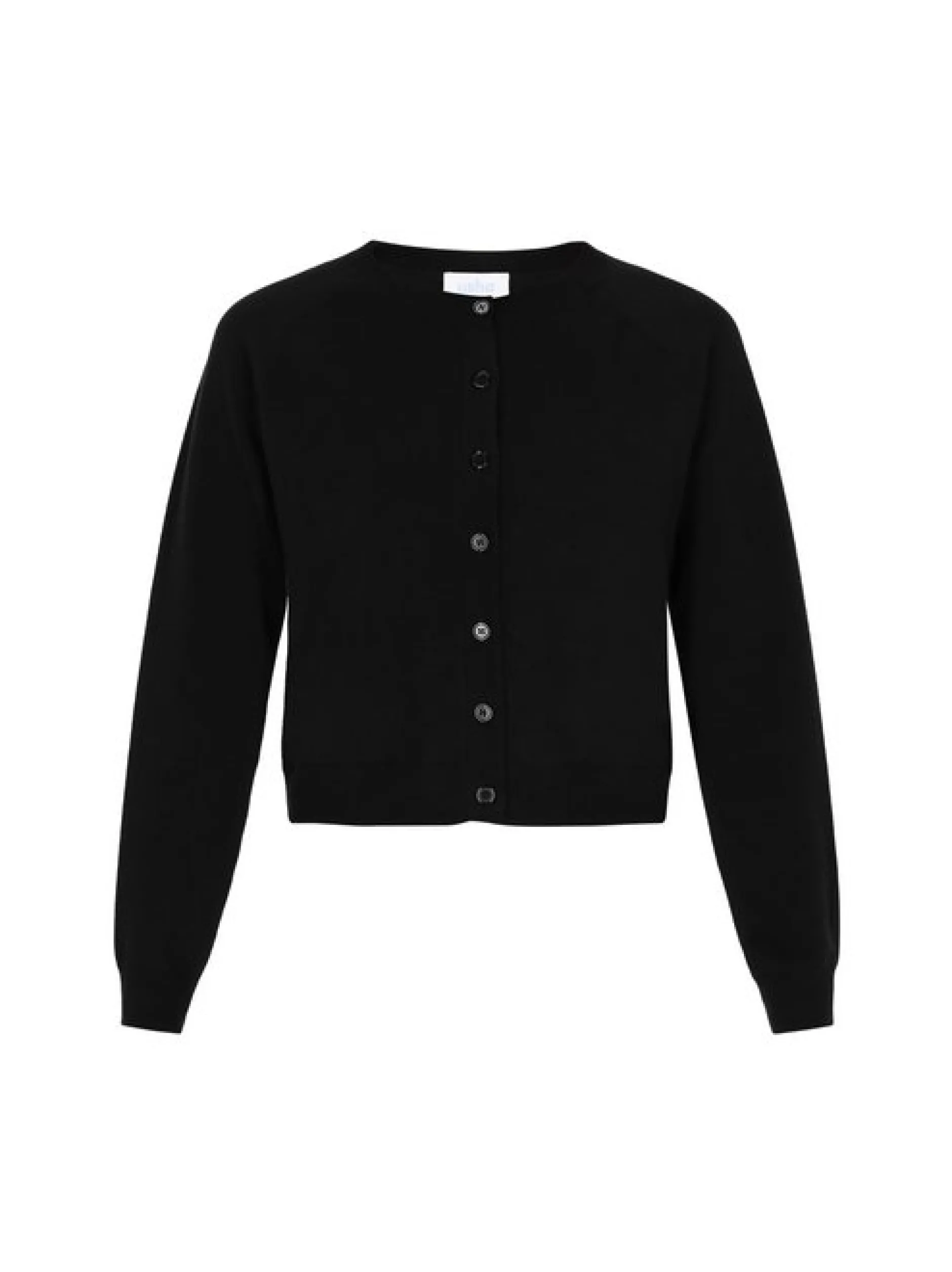 Usha Damen Strickjacke in schwarz - Ausschnitt: Rundhals
