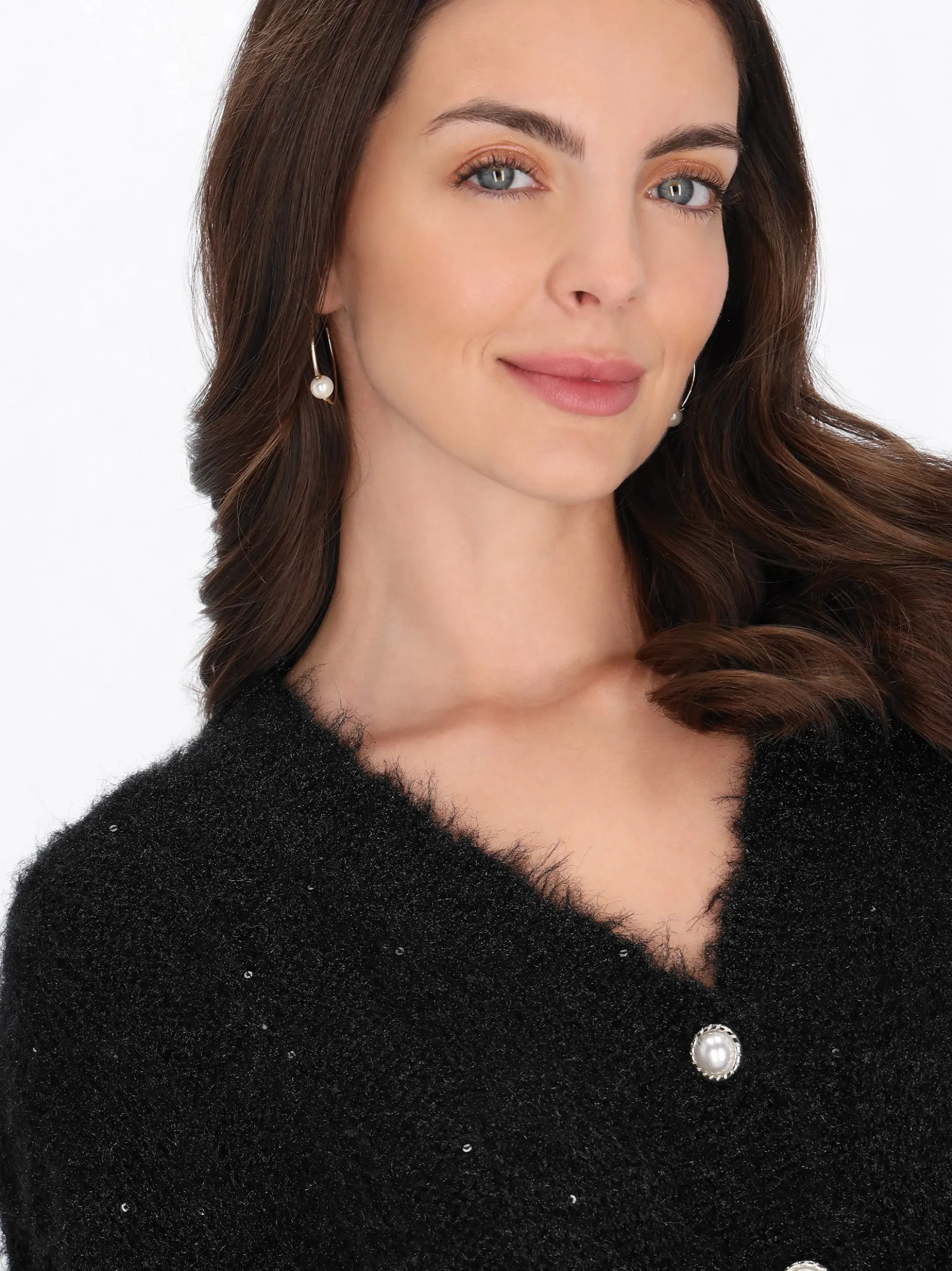 Usha Damen Strickjacke in schwarz