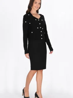 Usha Damen Strickjacke in schwarz