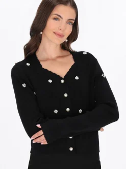 Usha Damen Strickjacke in schwarz
