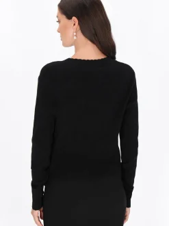 Usha Damen Strickjacke in schwarz