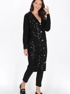 Usha Damen Strickjacke in schwarz