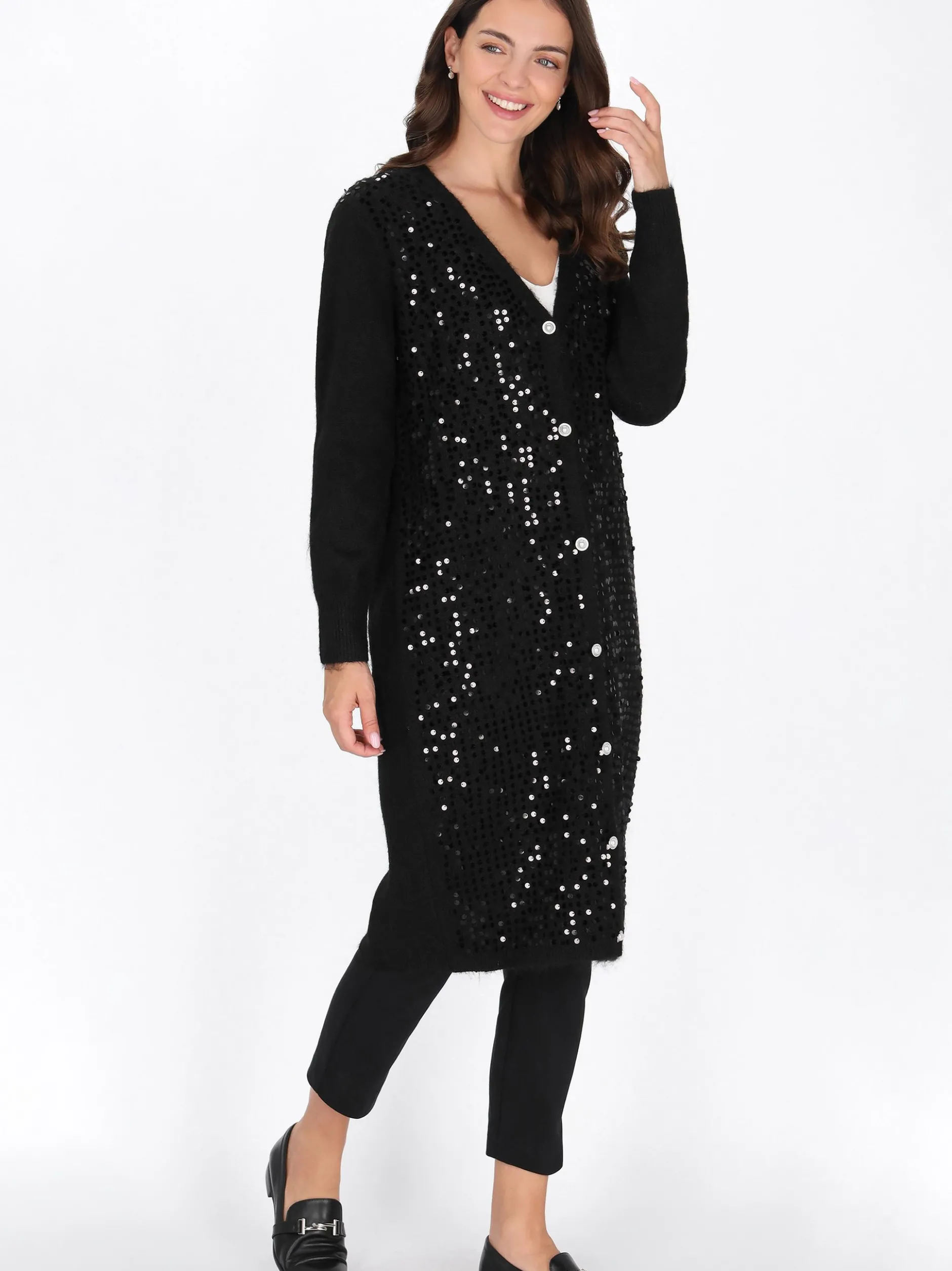 Usha Damen Strickjacke in schwarz