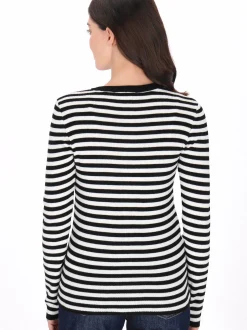 Usha Damen Strickjacke in schwarz - Ausschnitt: Rundhals