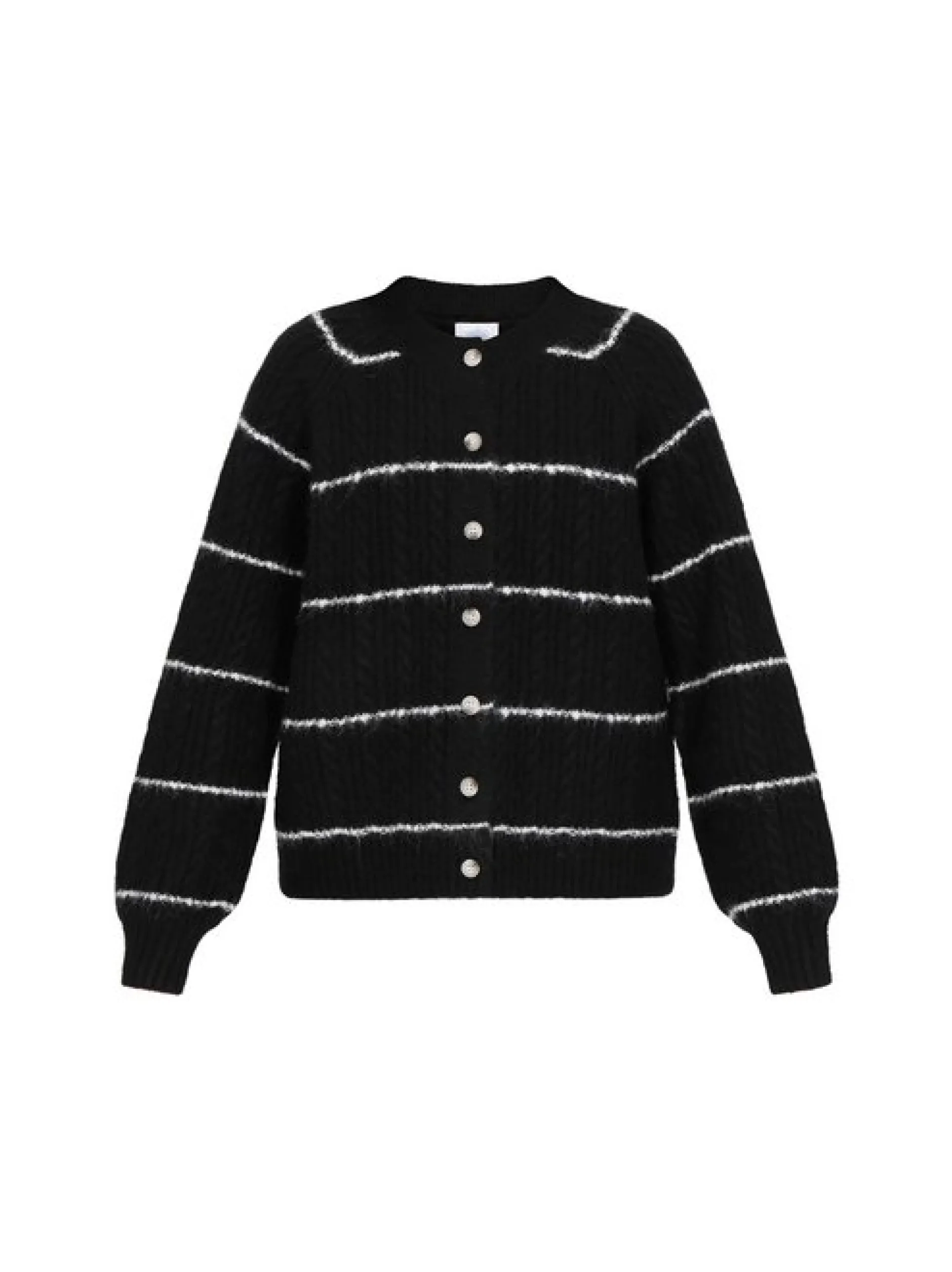 Usha Damen Strickjacke in schwarz - Ausschnitt: Rundhals