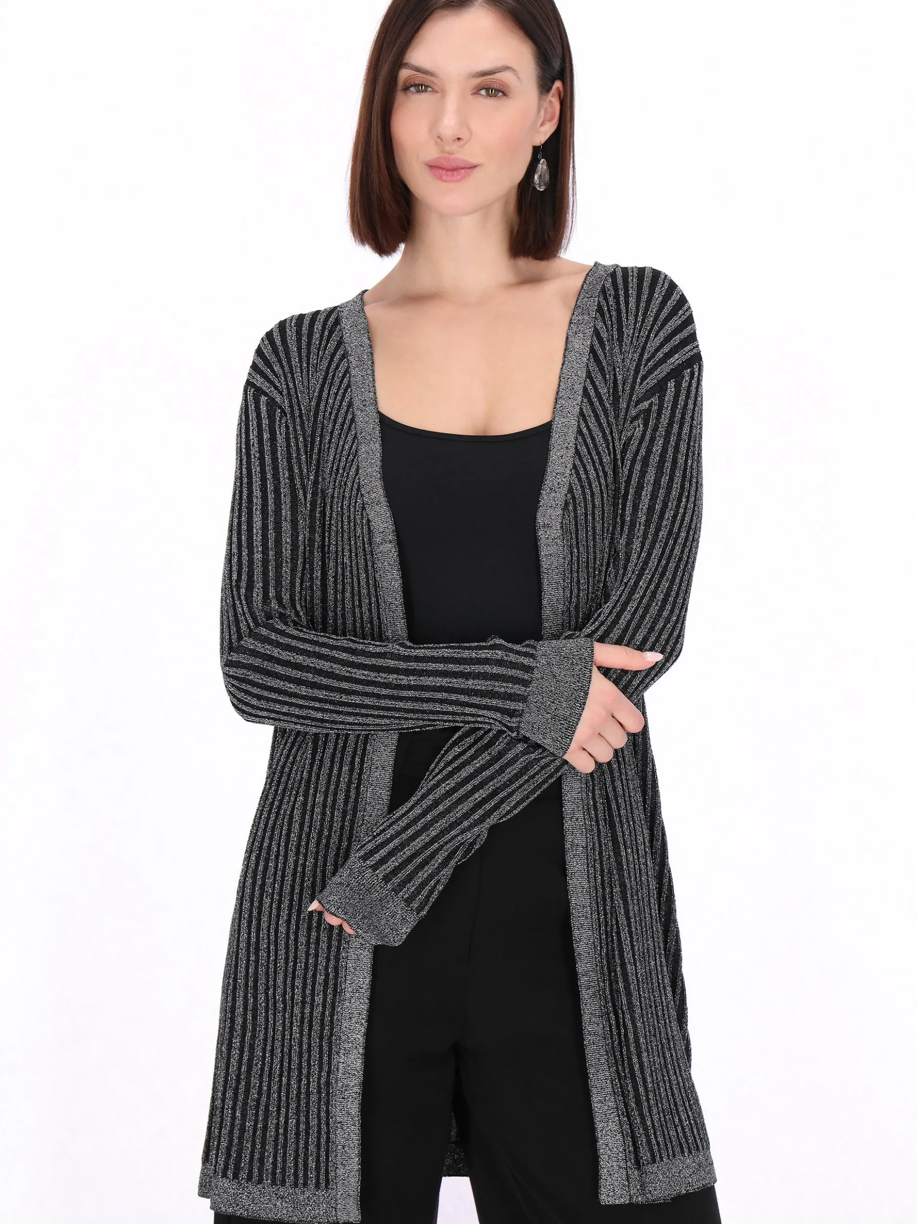 Usha Damen Strickjacke in schwarz