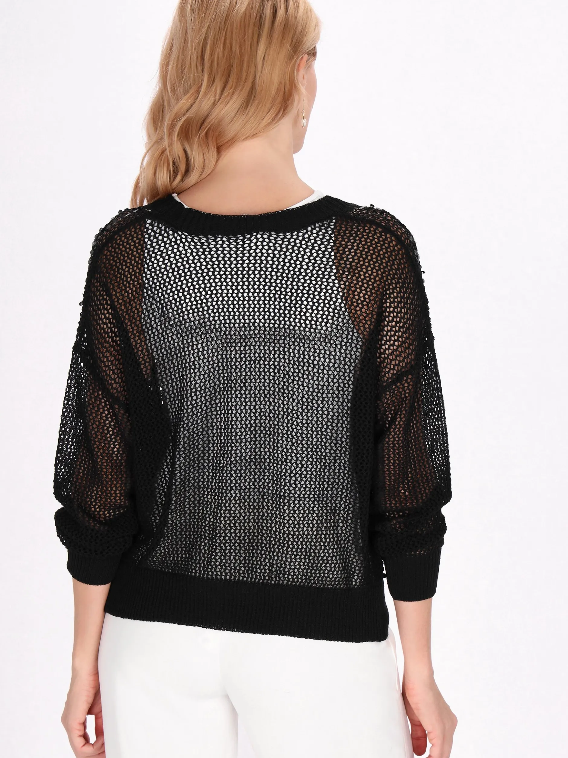 Usha Damen Strickjacke in schwarz