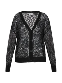 Usha Damen Strickjacke in schwarz