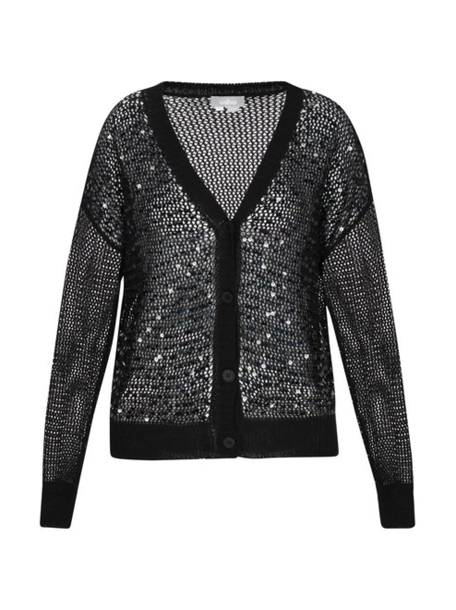 Usha Damen Strickjacke in schwarz
