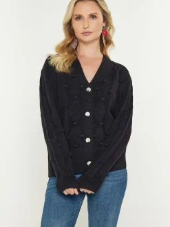 Usha Damen Strickjacke in schwarz