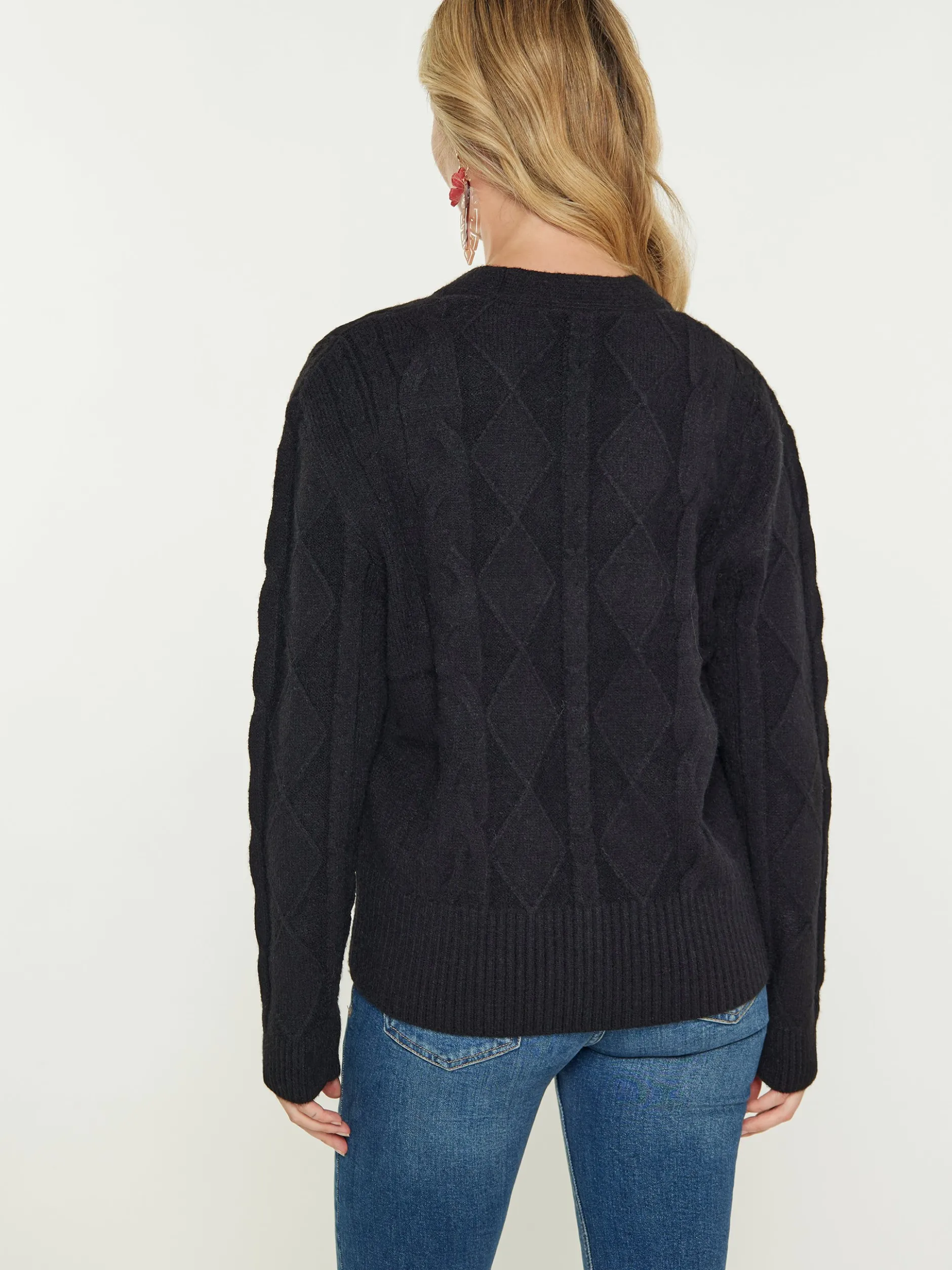 Usha Damen Strickjacke in schwarz