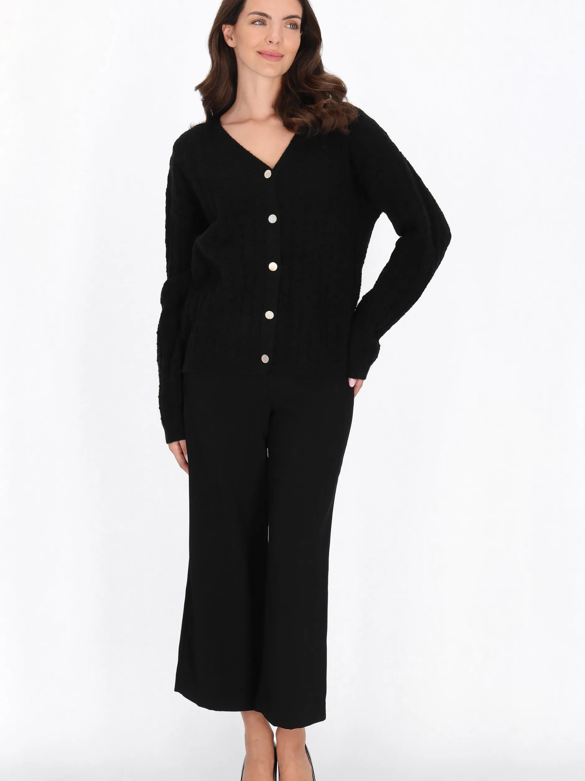 Usha Damen Strickjacke in schwarz