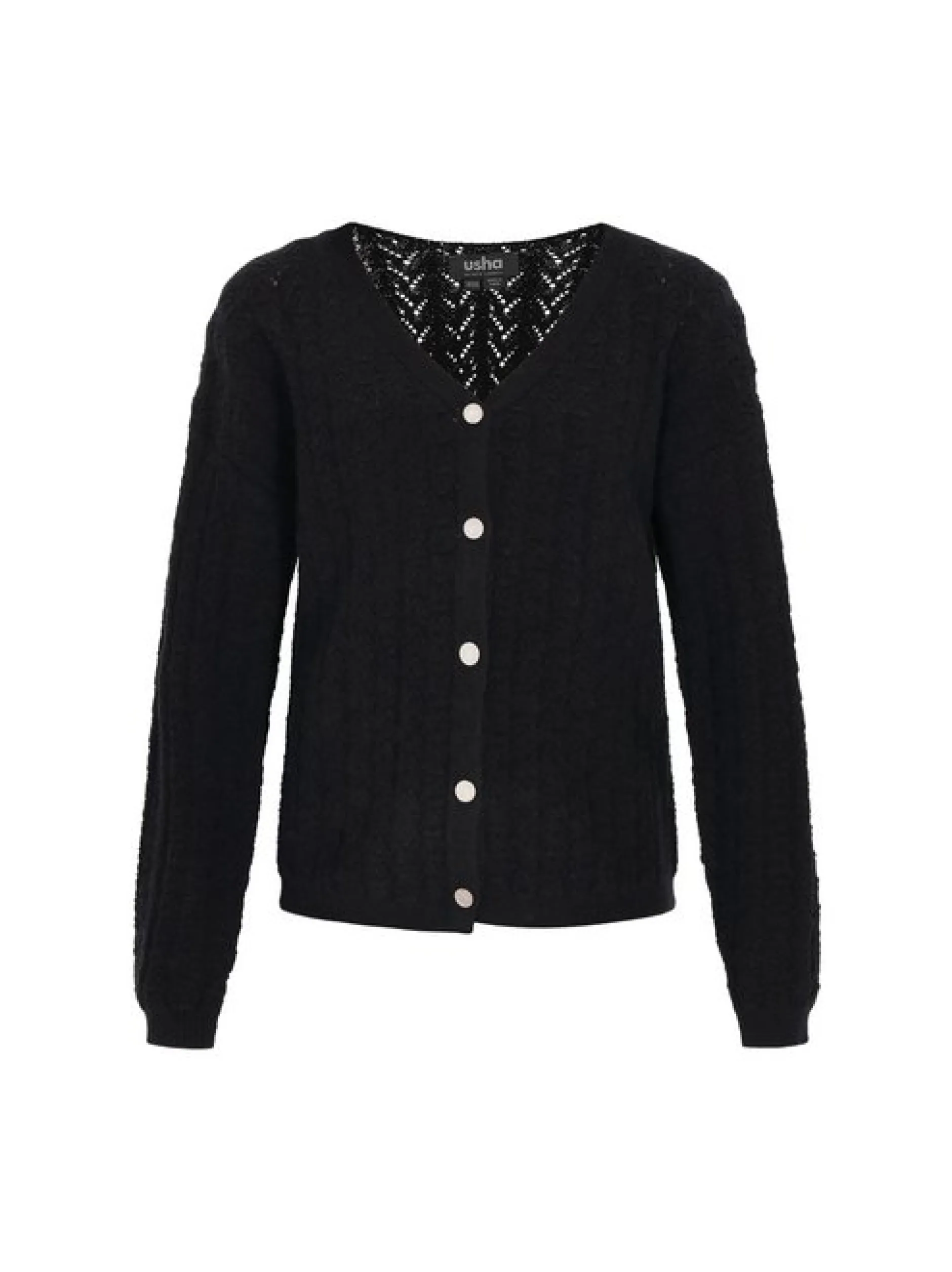 Usha Damen Strickjacke in schwarz