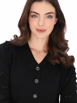 Usha Damen Strickjacke in schwarz