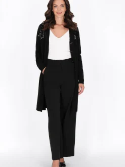 Usha Damen Strickjacke in schwarz