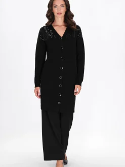 Usha Damen Strickjacke in schwarz