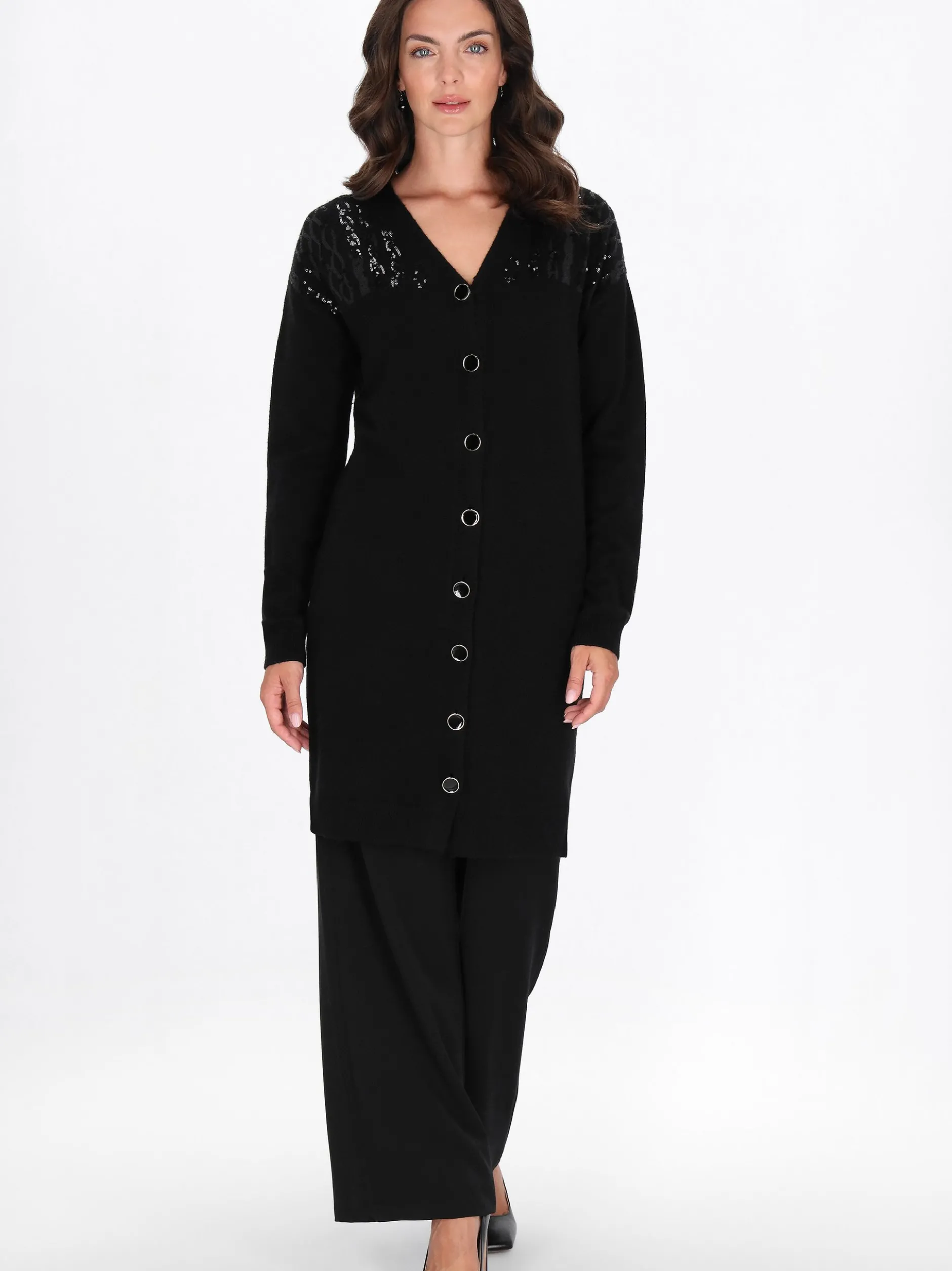 Usha Damen Strickjacke in schwarz