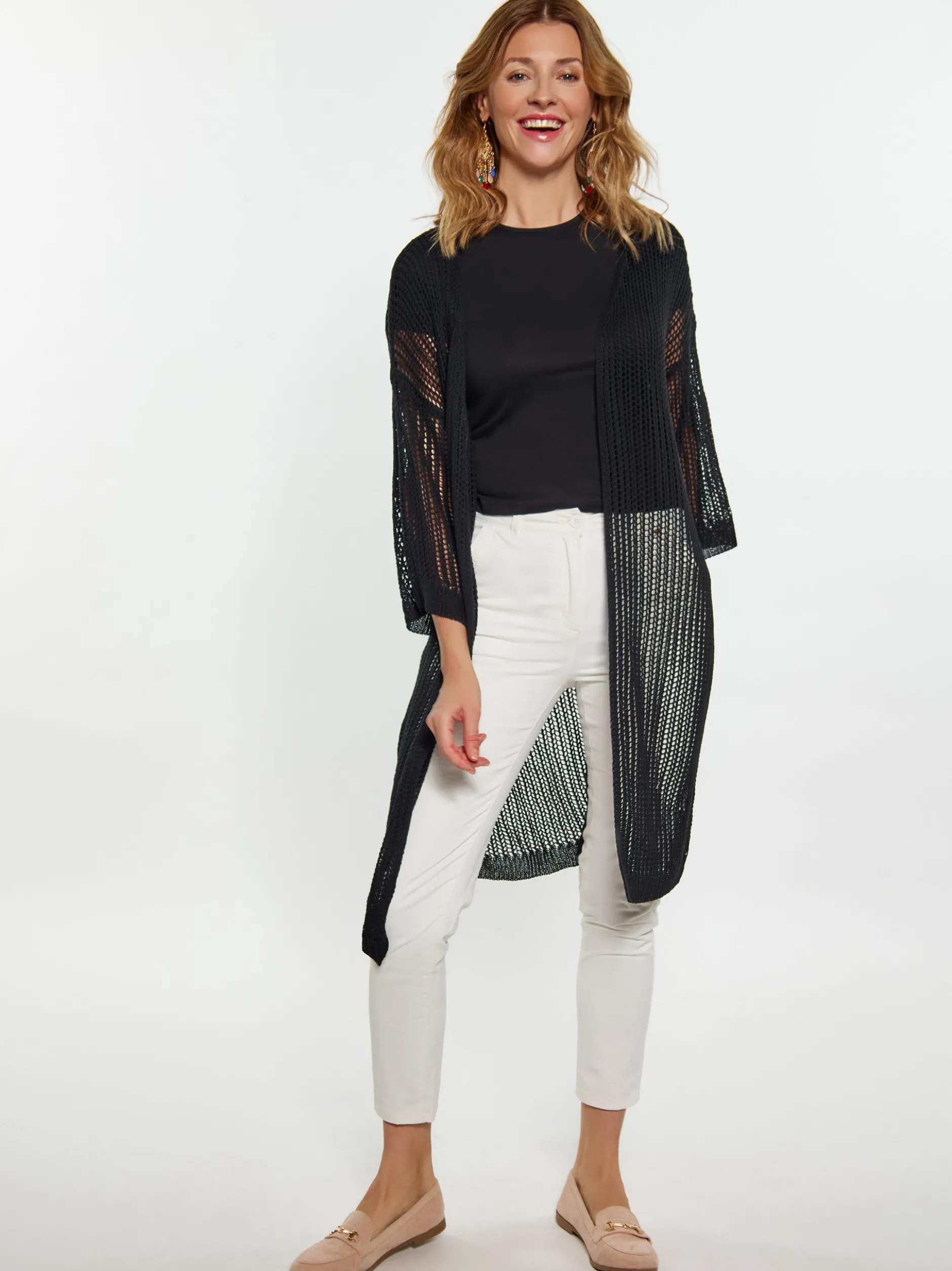 Usha Damen Strickjacke in schwarz
