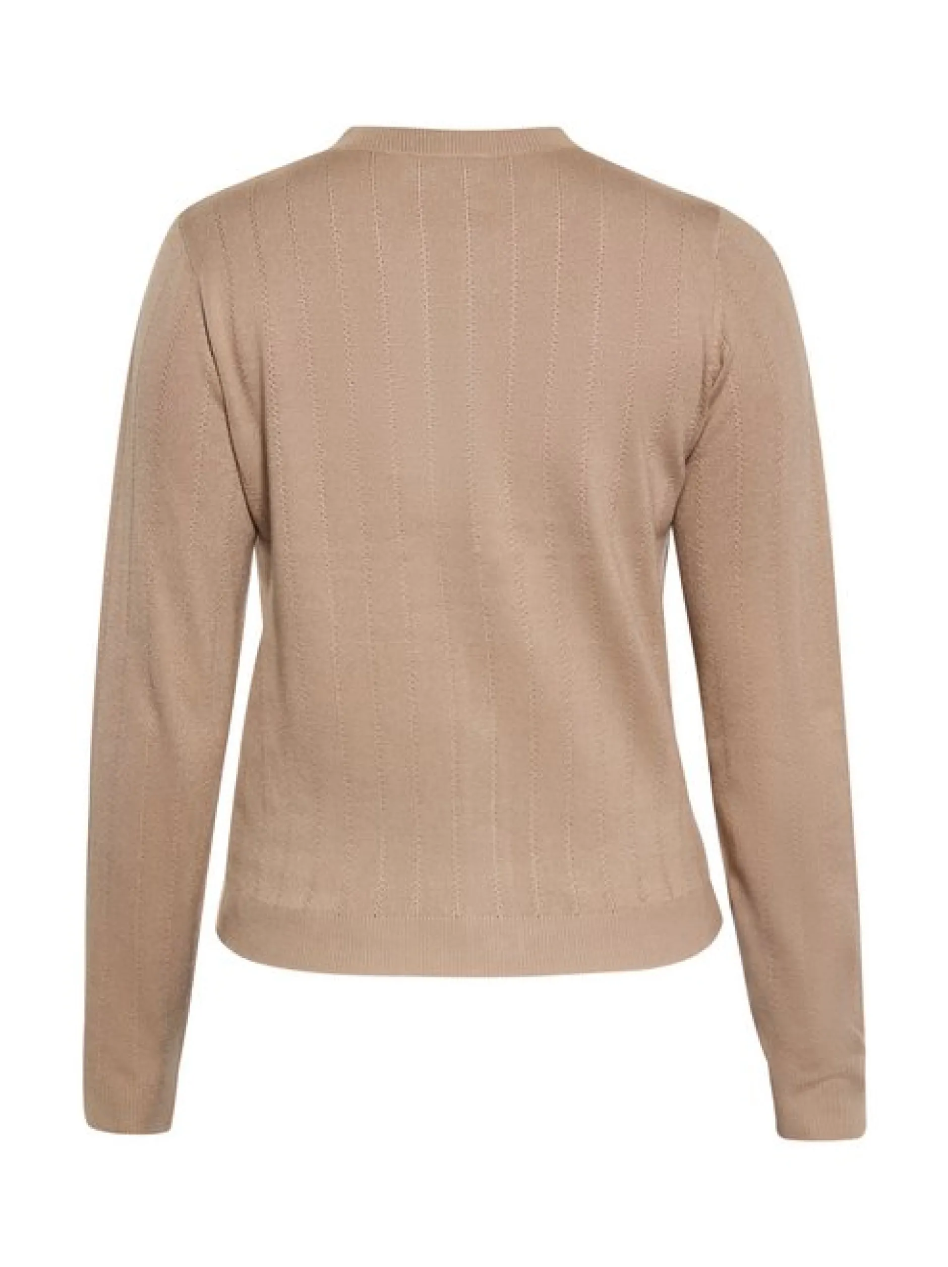 Usha Damen Strickjacke in taupe - Ausschnitt: Rundhals