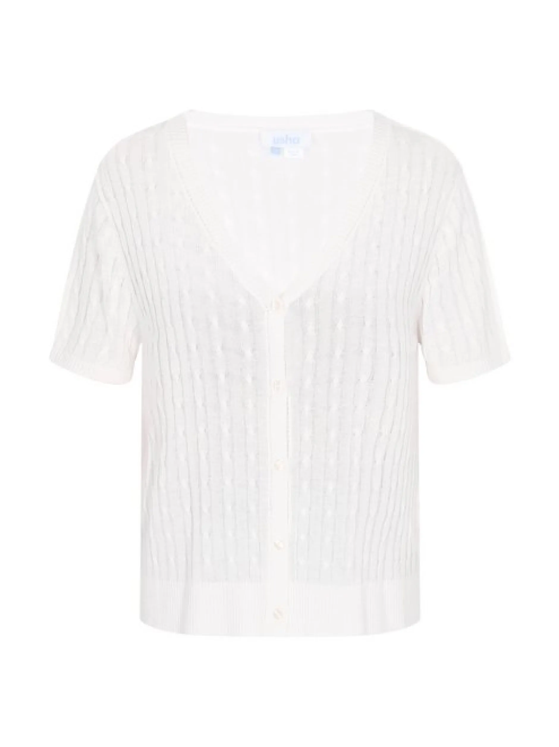 Usha Damen Strickjacke in weiß
