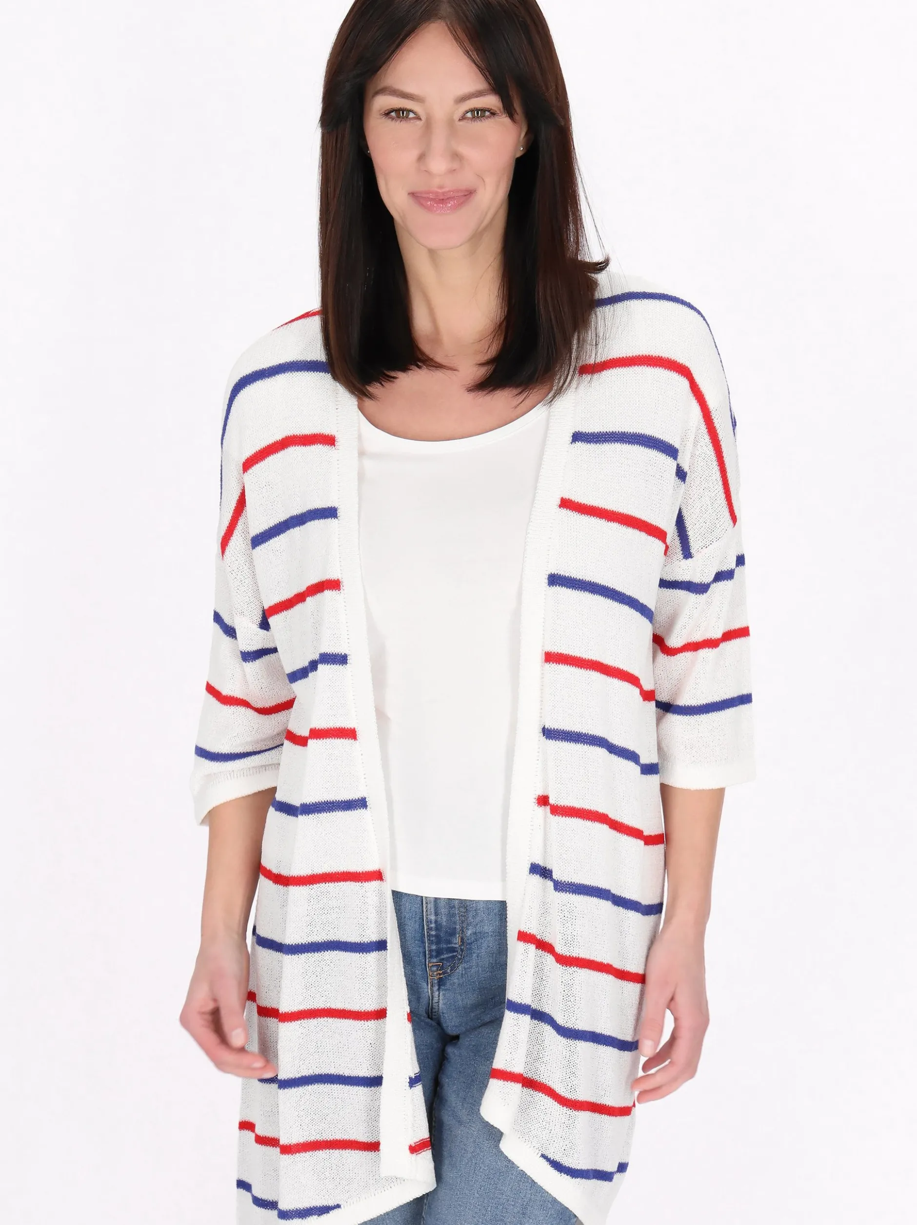 Usha Damen Strickjacke in weiß