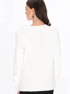 Usha Damen Strickjacke in weiß
