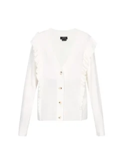 Usha Damen Strickjacke in weiß