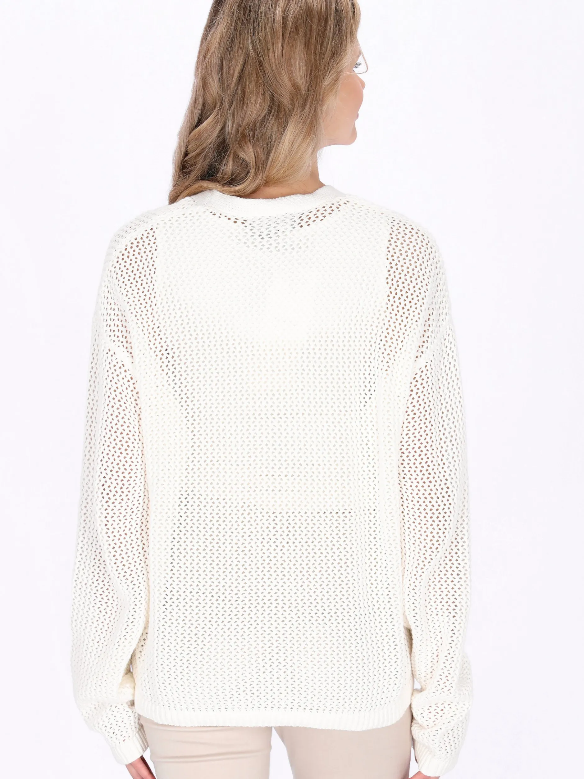 Usha Damen Strickjacke in weiß