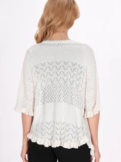 Usha Damen Strickjacke in weiß