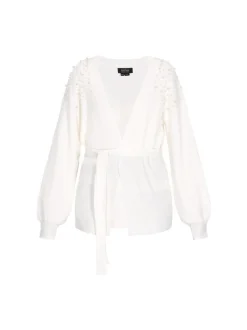 Usha Damen Strickjacke in weiß