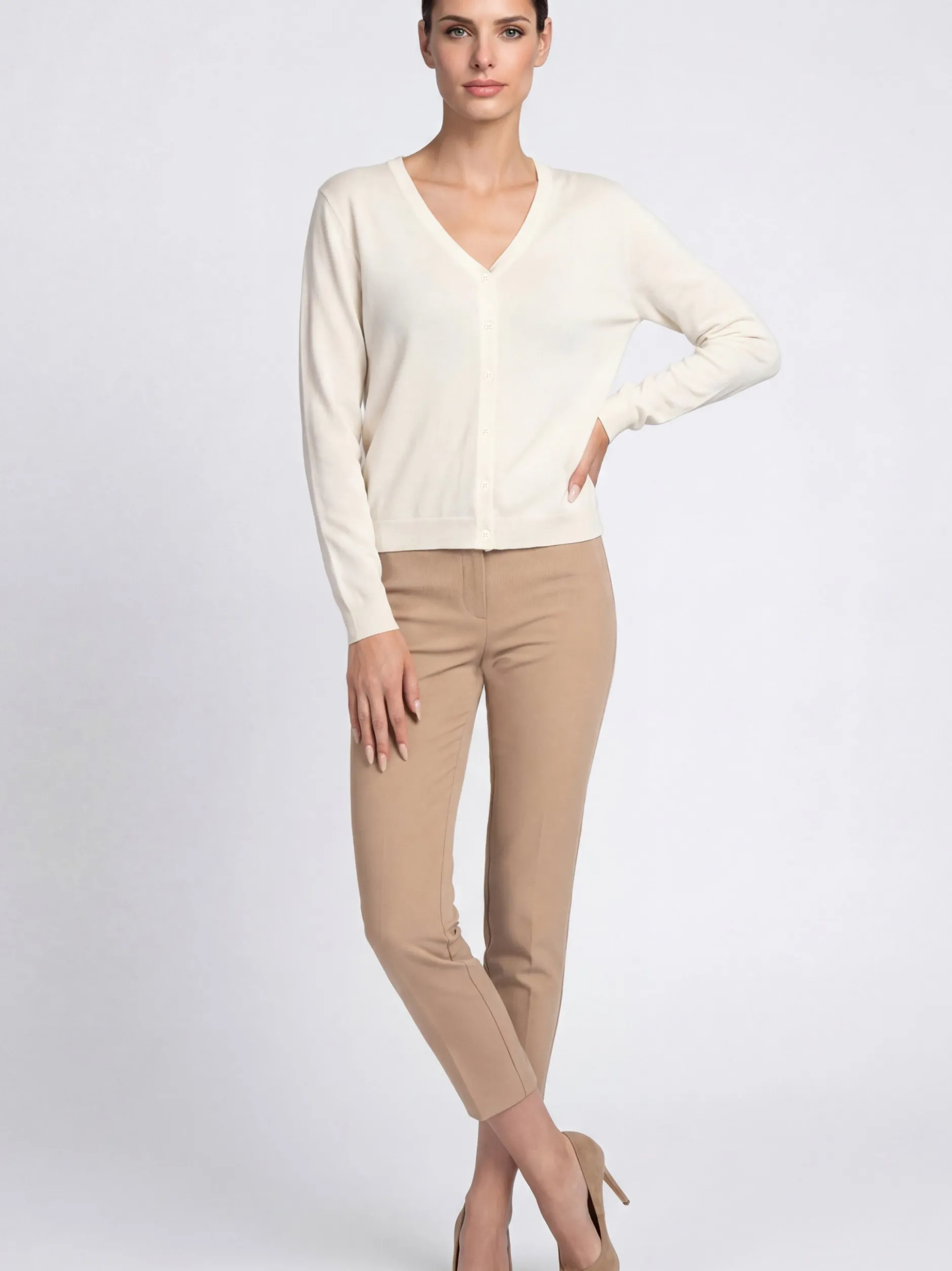 Usha Damen Strickjacke in weiß