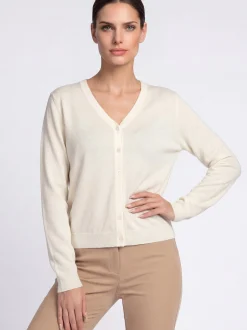 Usha Damen Strickjacke in weiß