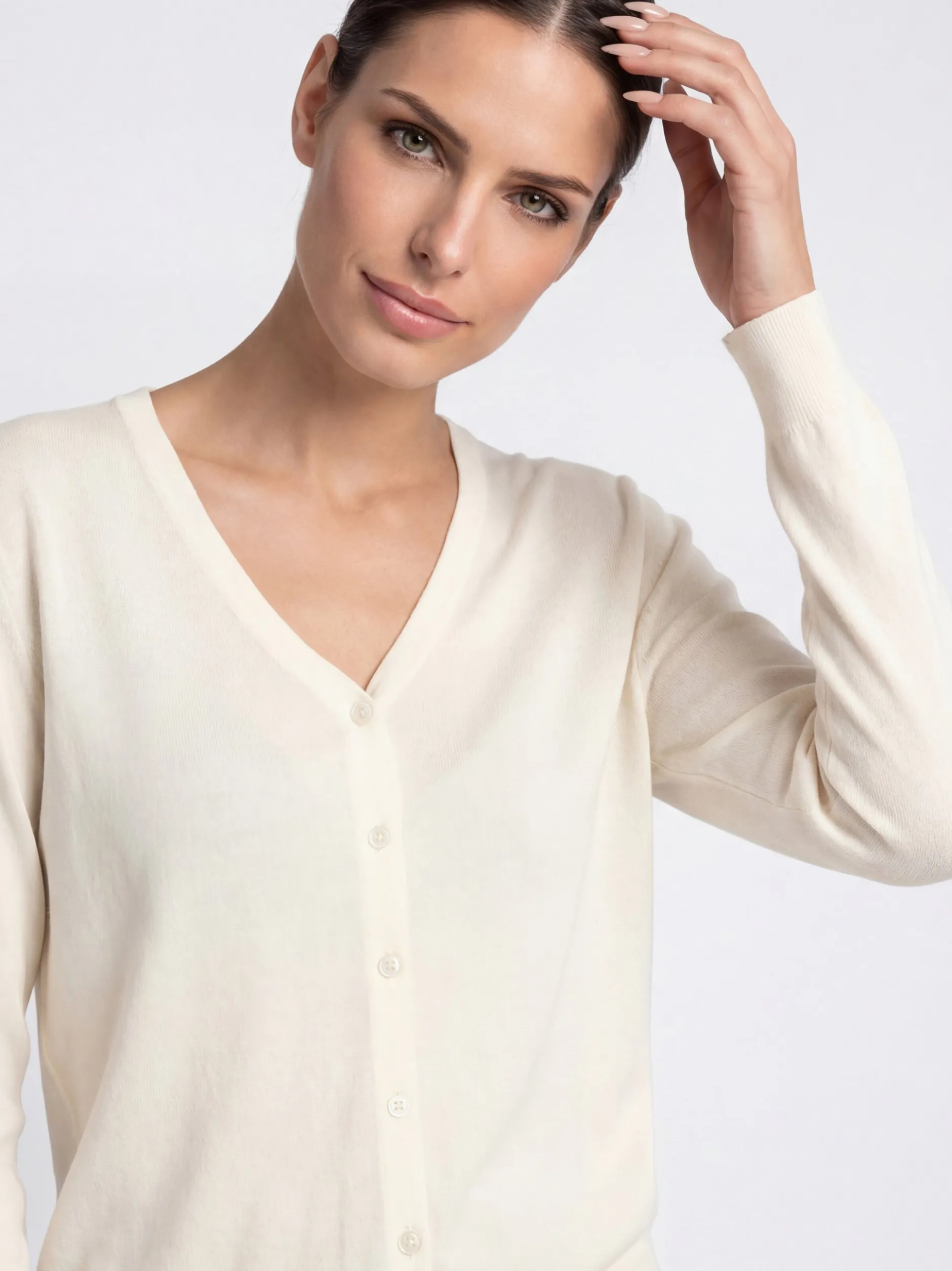 Usha Damen Strickjacke in weiß