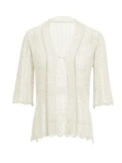 Usha Damen Strickjacke in weiß