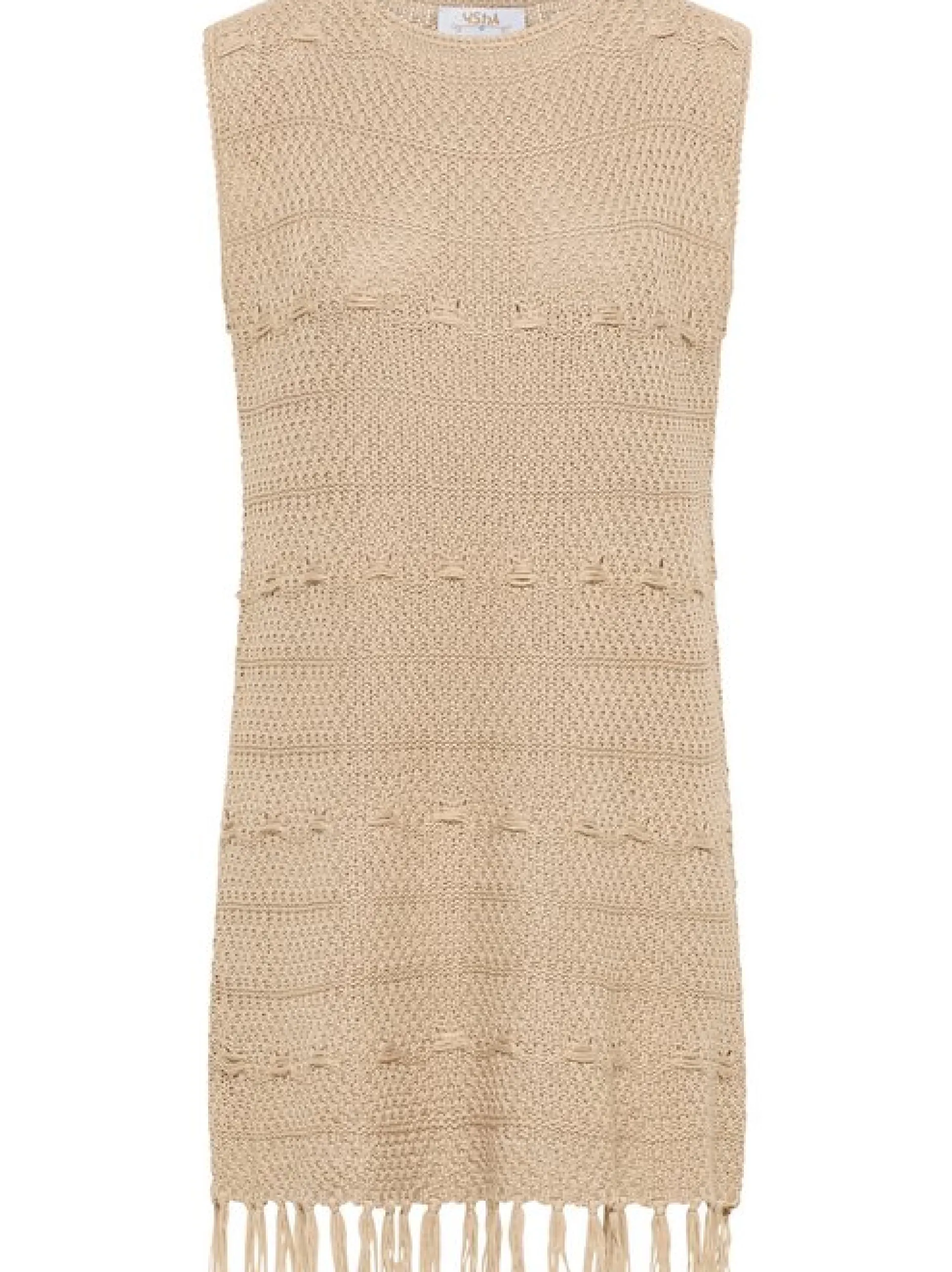 Usha Damen Strickkleid in beige - Ausschnitt: Rundhals