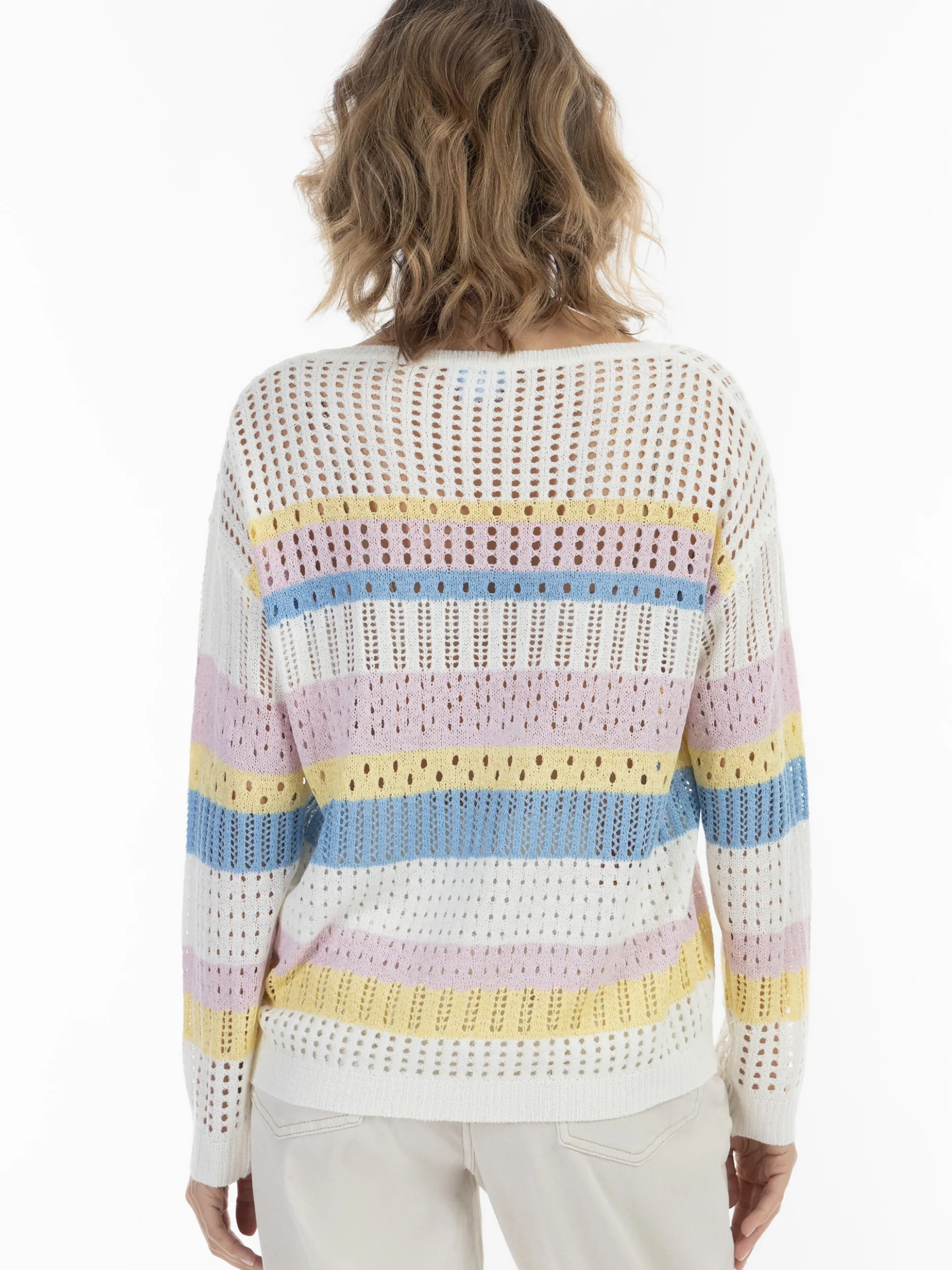 Usha Damen Strickpullover in rosa - Ausschnitt: Rundhals