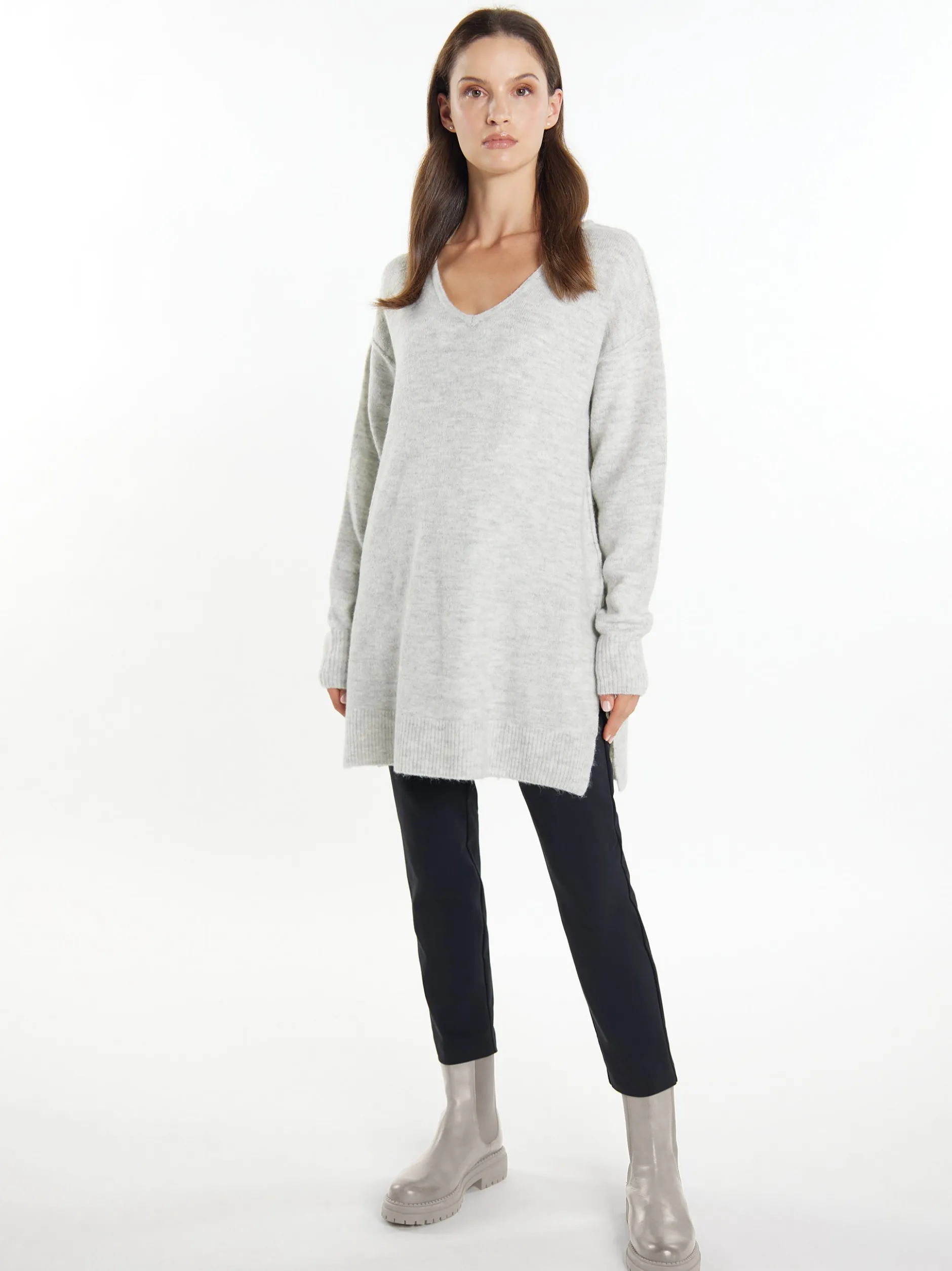 Usha Damen Strickpullover in grau