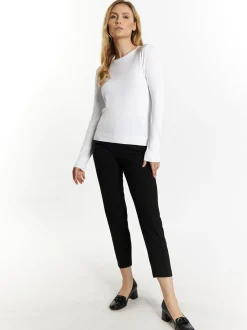 Usha Damen Strickpullover in ecru - Ausschnitt: Rundhals